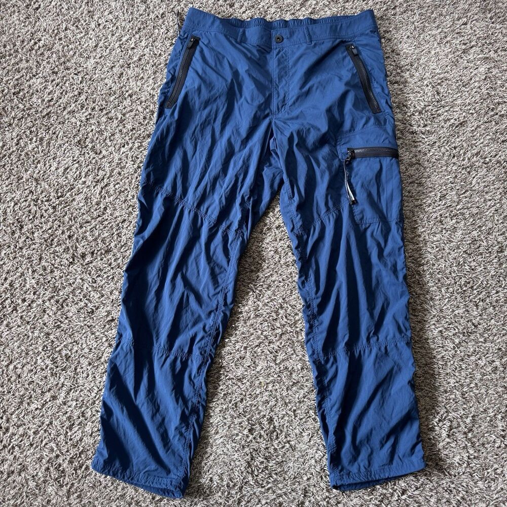 Outdoor Afro x Rei Co-op Trail Pants Mens Sz 40x32 Blue Cargo Lightweight Hiking